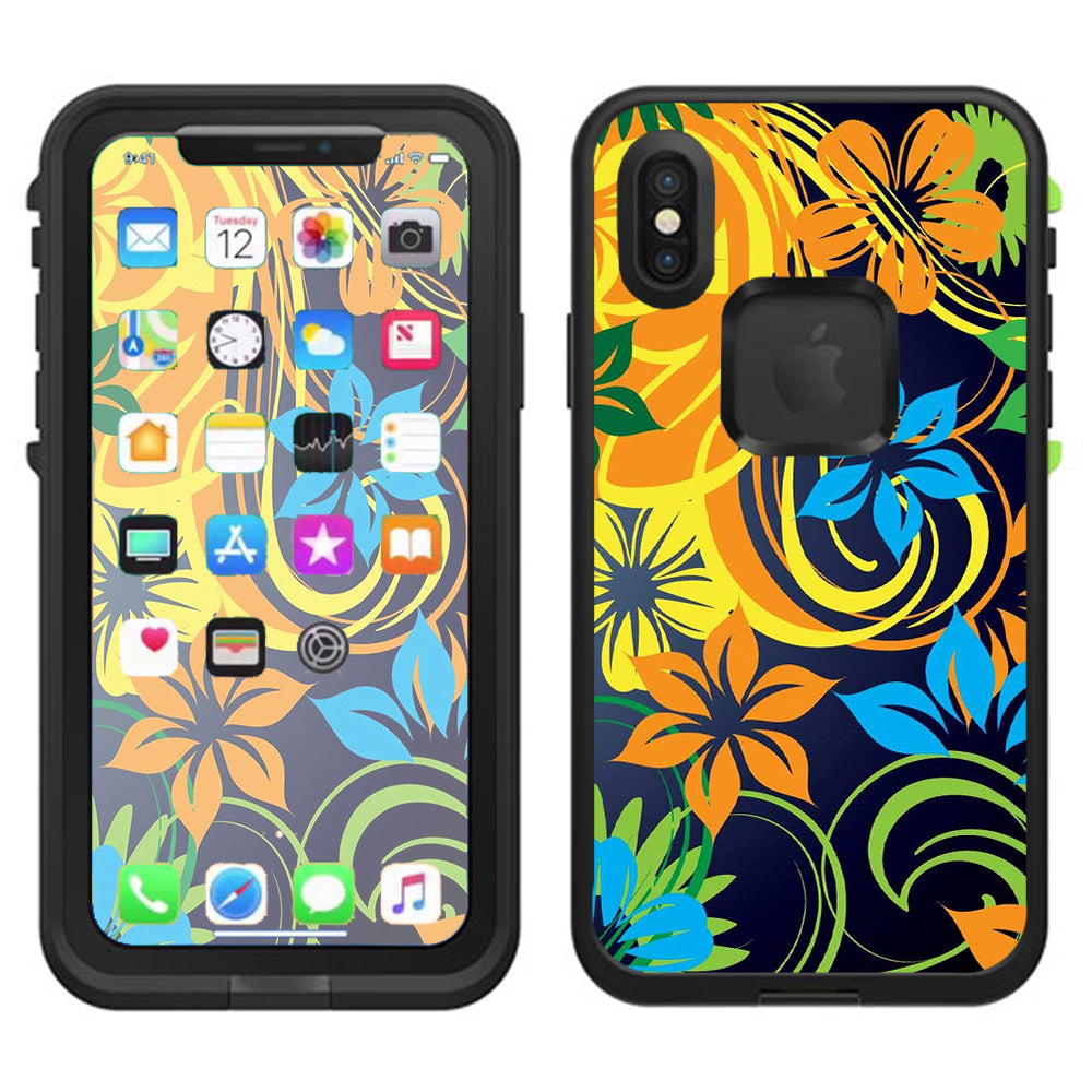  Tropical Flowers Lifeproof Fre Case iPhone X Skin