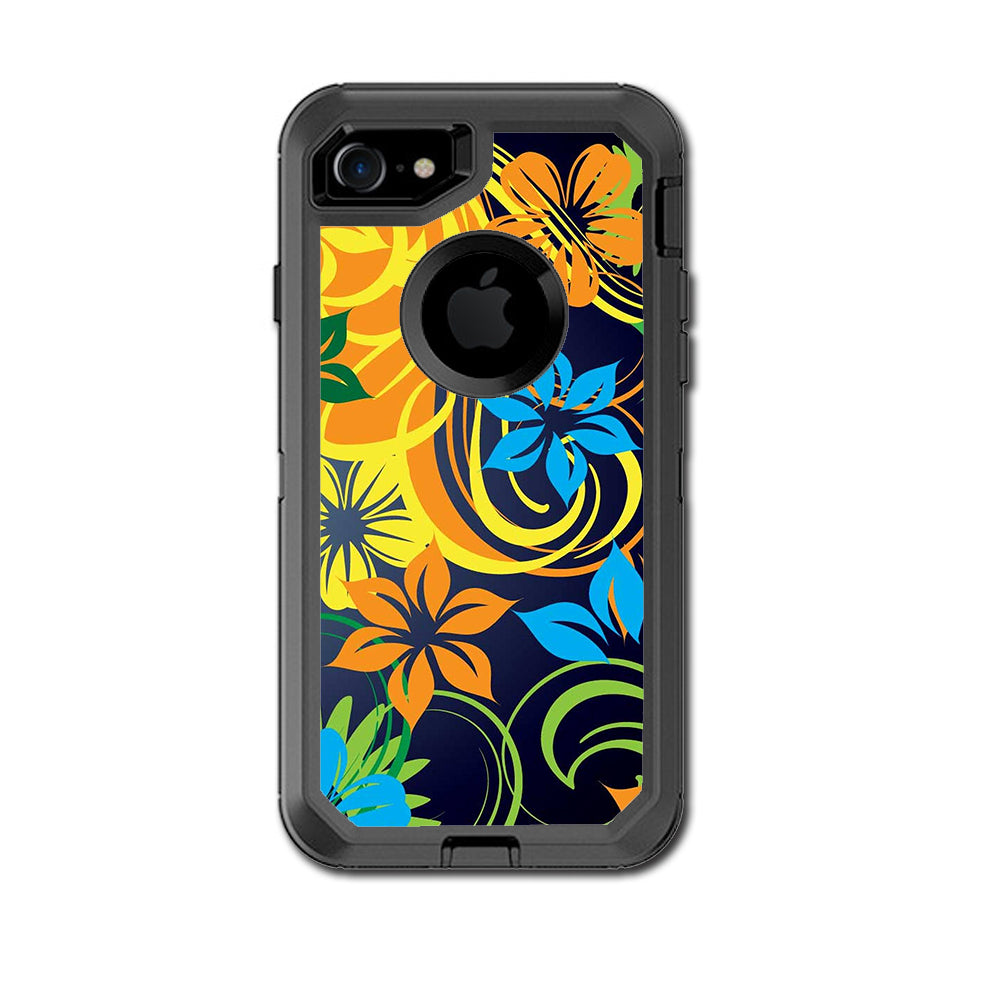  Tropical Flowers Otterbox Defender iPhone 7 or iPhone 8 Skin