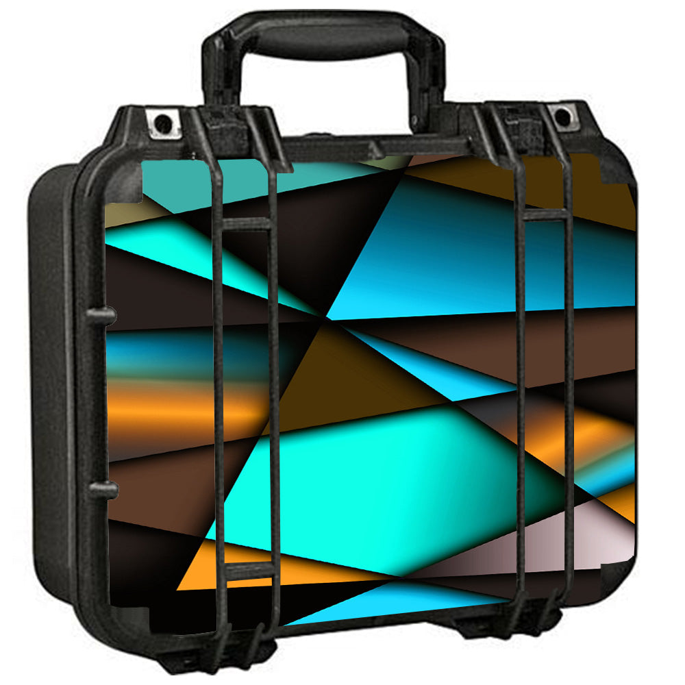  Awesome Blue Gold Pattern Pelican Case 1400 Skin