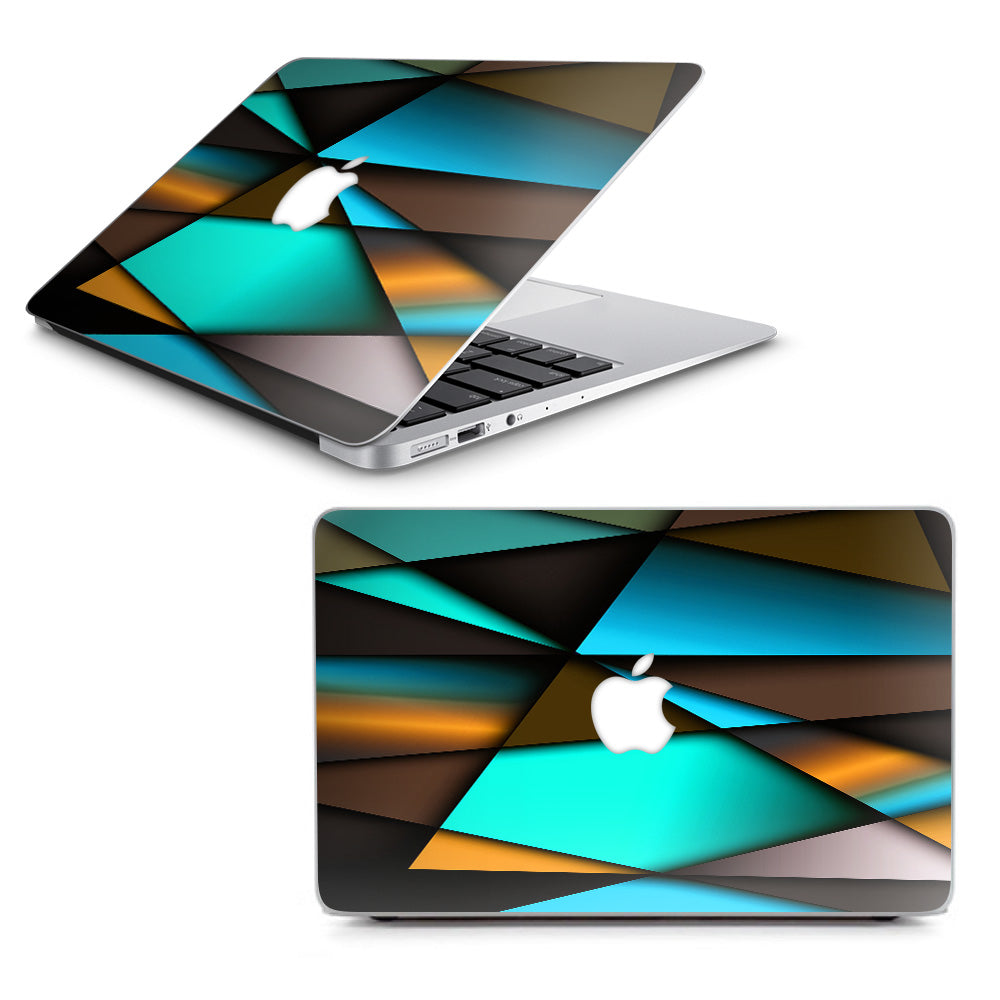  Awesome Blue Gold Pattern Macbook Air 13" A1369 A1466 Skin