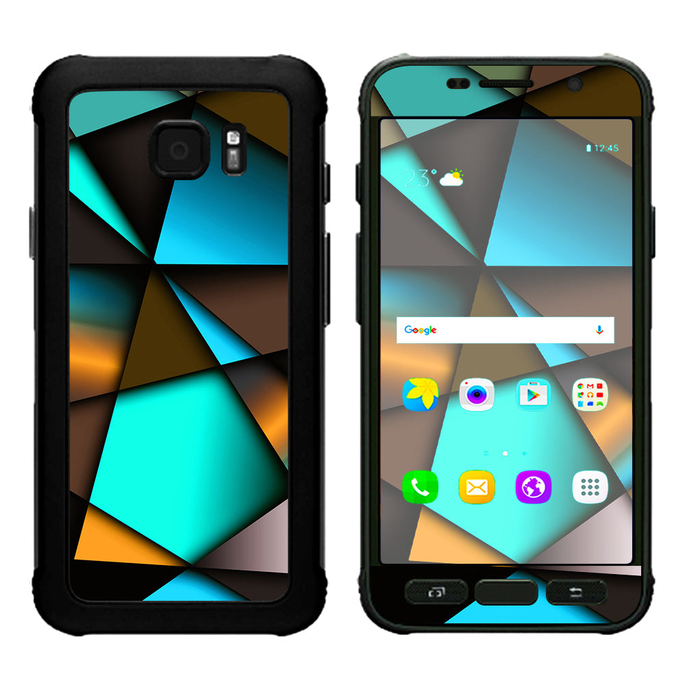  Awesome Blue Gold Pattern Samsung Galaxy S7 Active Skin