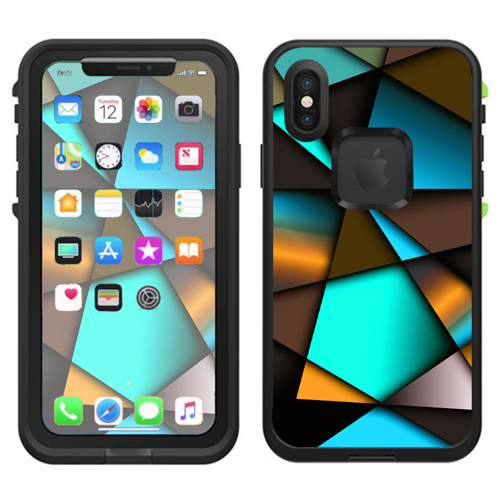  Awesome Blue Gold Pattern Lifeproof Fre Case iPhone X Skin
