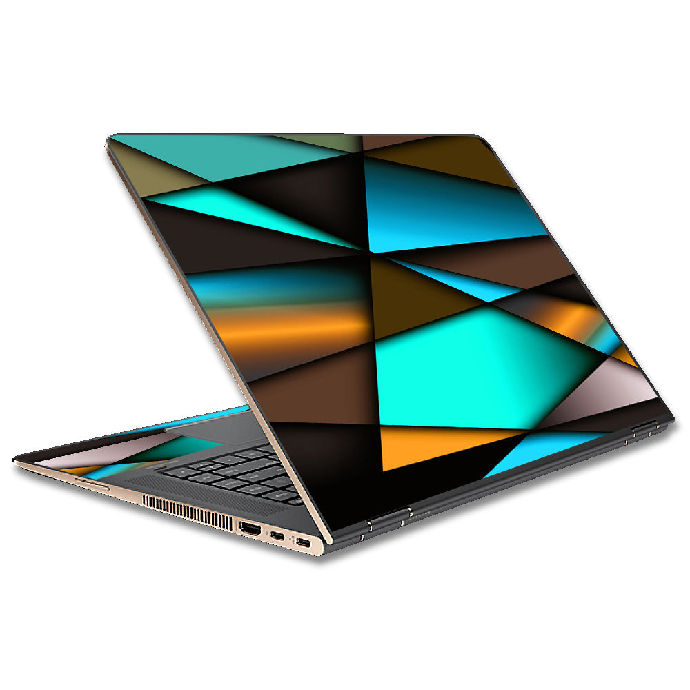  Awesome Blue Gold Pattern HP Spectre x360 15t Skin