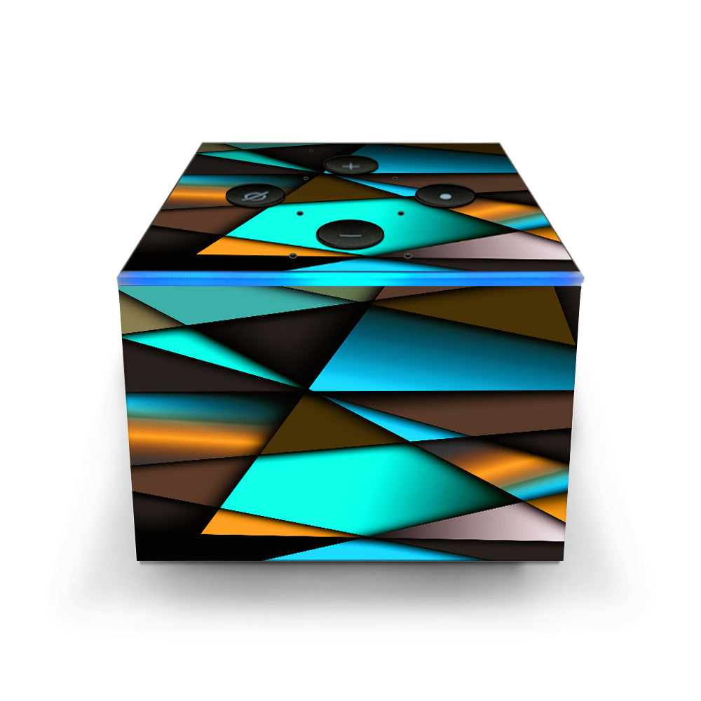  Awesome Blue Gold Pattern Amazon Fire TV Cube Skin