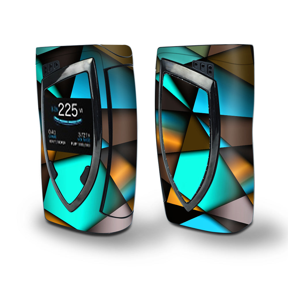 Skin Decal Vinyl Wrap for Smok Devilkin Kit 225w Vape (includes TFV12 Prince Tank Skins) skins cover/ Awesome Blue Gold Pattern