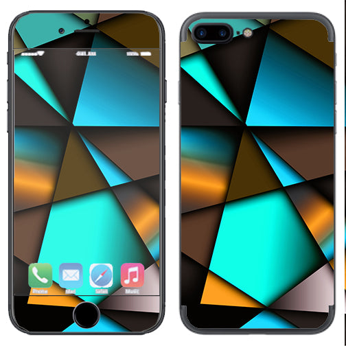  Awesome Blue Gold Pattern Apple  iPhone 7+ Plus / iPhone 8+ Plus Skin