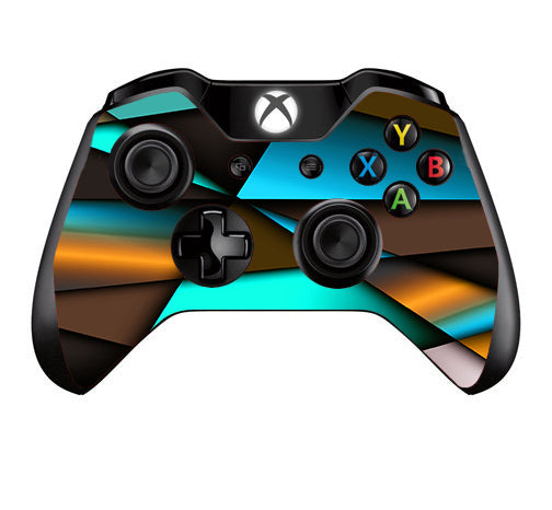  Awesome Blue Gold Pattern Microsoft Xbox One Controller Skin