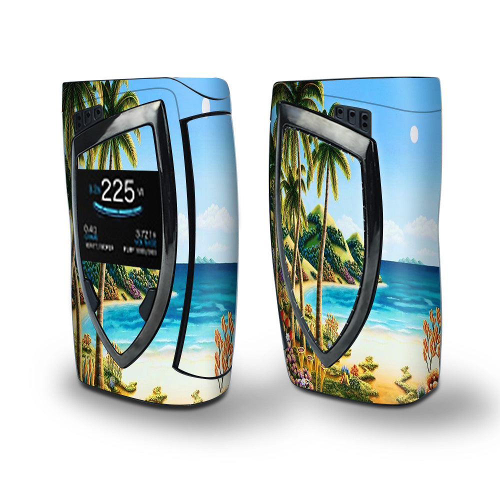 Skin Decal Vinyl Wrap for Smok Devilkin Kit 225w Vape (includes TFV12 Prince Tank Skins) skins cover/ Beach Water Palm Trees