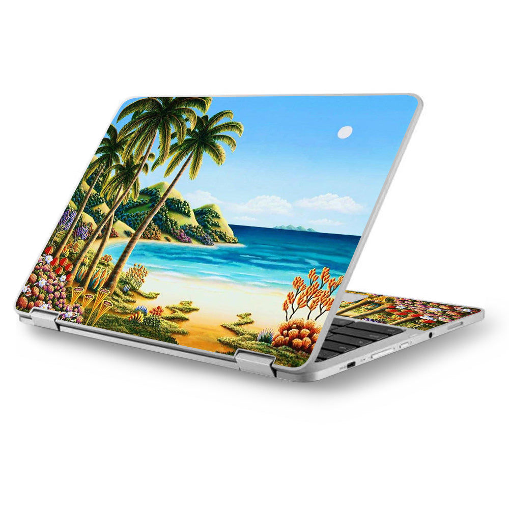  Beach Water Palm Trees Asus Chromebook Flip 12.5" Skin