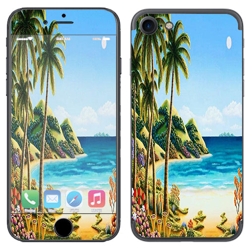  Beach Water Palm Trees Apple iPhone 7 or iPhone 8 Skin