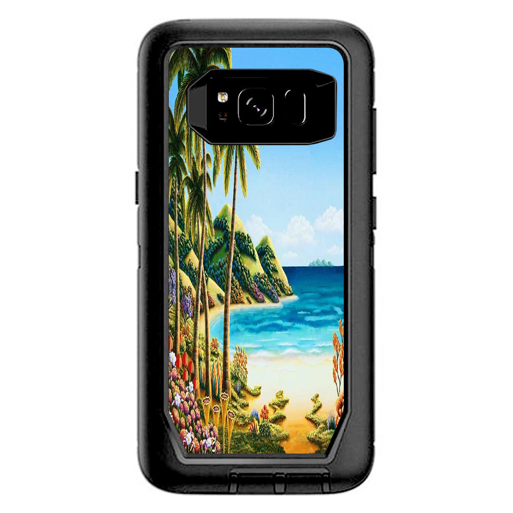  Beach Water Palm Trees Otterbox Defender Samsung Galaxy S8 Skin
