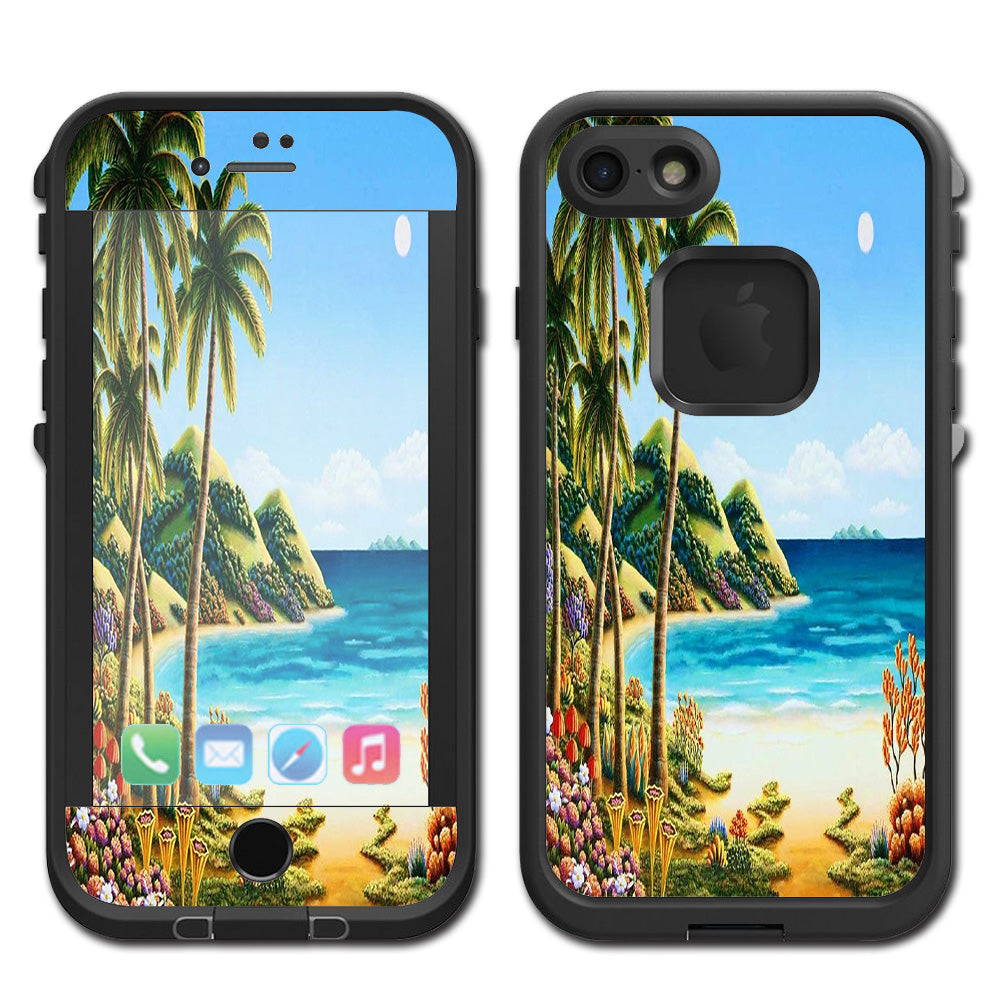  Beach Water Palm Trees Lifeproof Fre iPhone 7 or iPhone 8 Skin