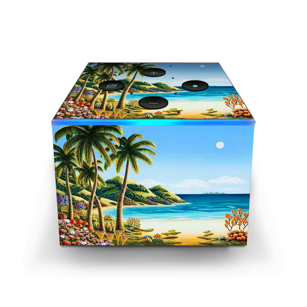  Beach Water Palm Trees Amazon Fire TV Cube Skin