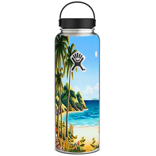  Beach Water Palm Trees Hydroflask 40oz Wide Mouth Skin