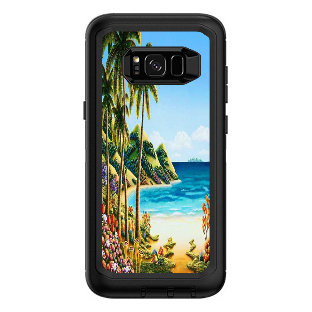  Beach Water Palm Trees Otterbox Defender Samsung Galaxy S8 Plus Skin