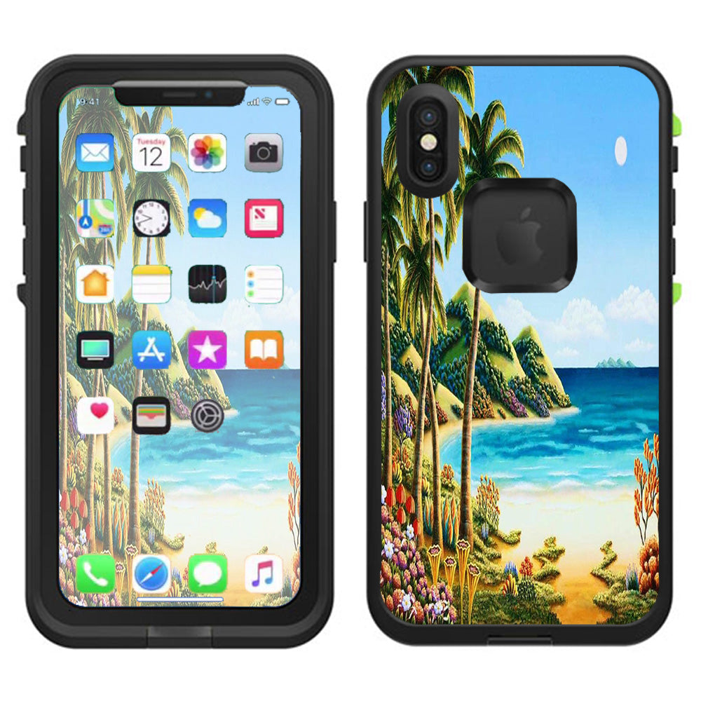  Beach Water Palm Trees Lifeproof Fre Case iPhone X Skin