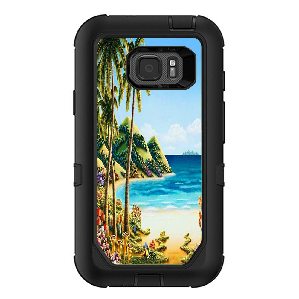  Beach Water Palm Trees Otterbox Defender Samsung Galaxy S7 Active Skin