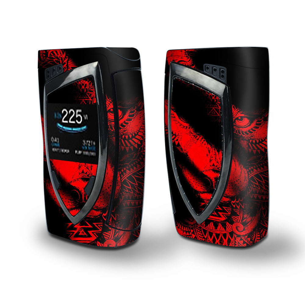 Skin Decal Vinyl Wrap for Smok Devilkin Kit 225w Vape (includes TFV12 Prince Tank Skins) skins cover/ Aztec Lion Red