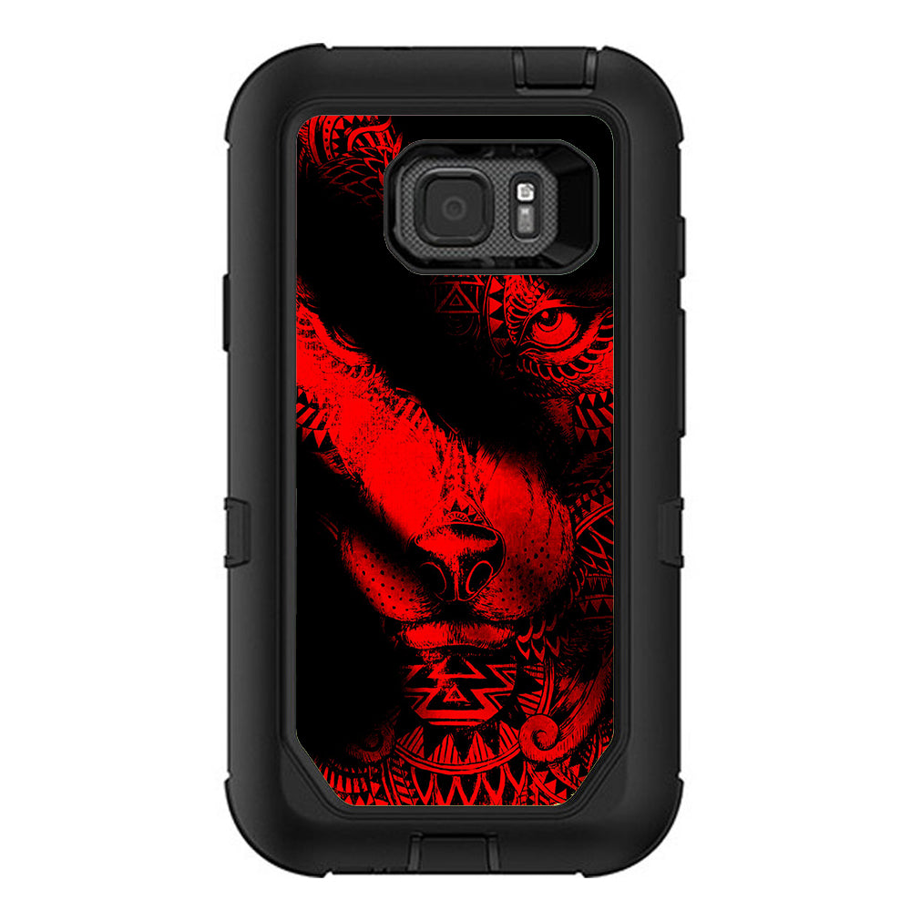  Aztec Lion Red Otterbox Defender Samsung Galaxy S7 Active Skin