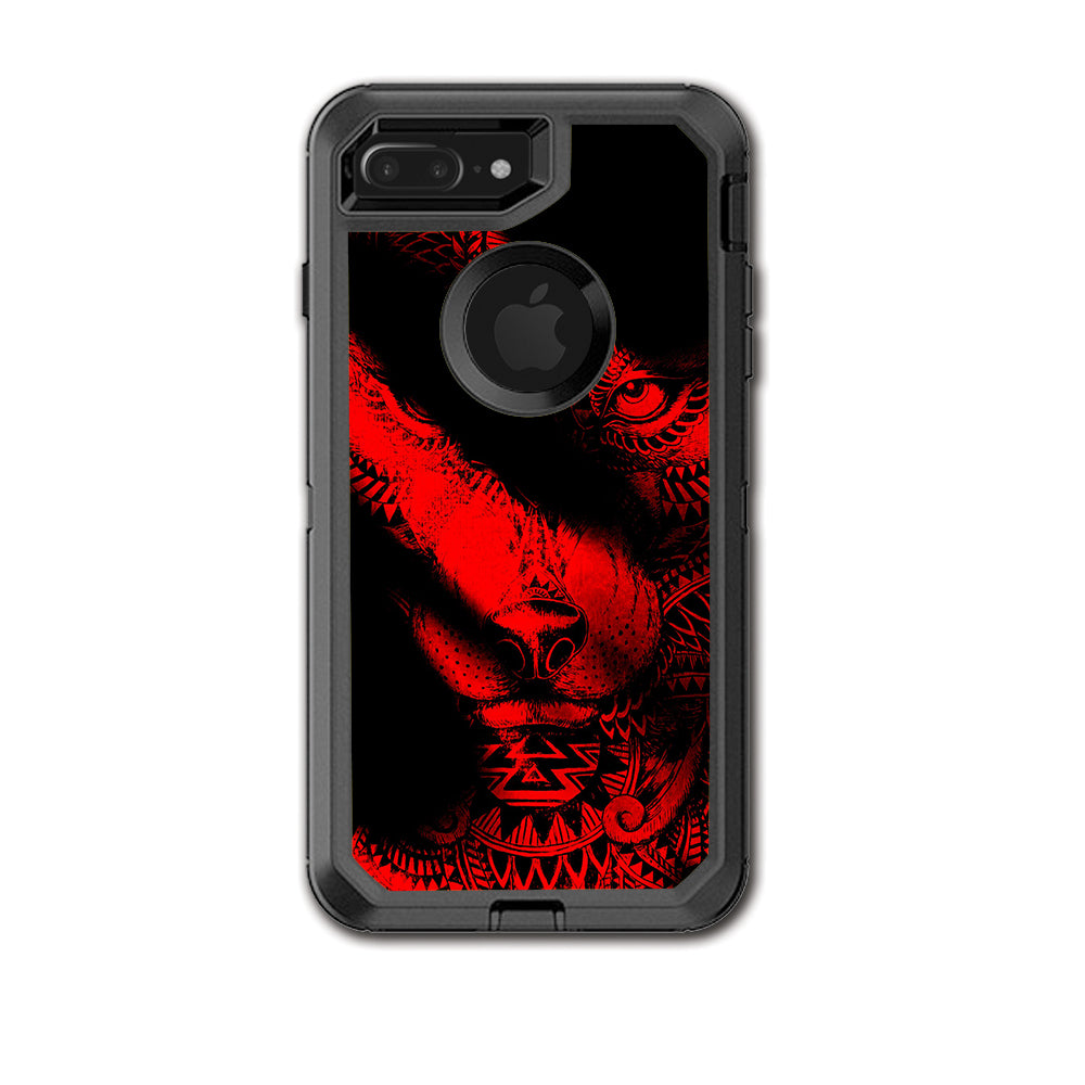  Aztec Lion Red Otterbox Defender iPhone 7+ Plus or iPhone 8+ Plus Skin