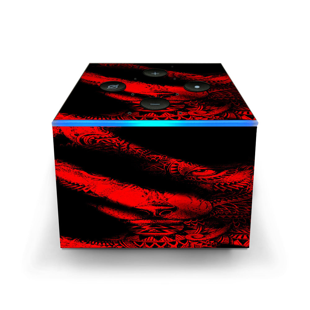  Aztec Lion Red Amazon Fire TV Cube Skin