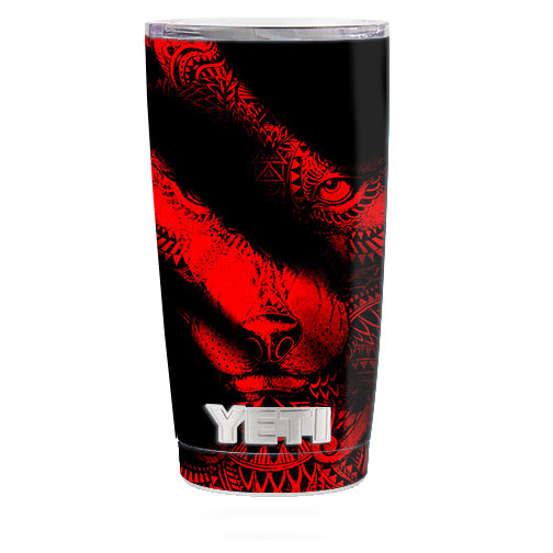  Aztec Lion Red Yeti 20oz Rambler Tumbler Skin