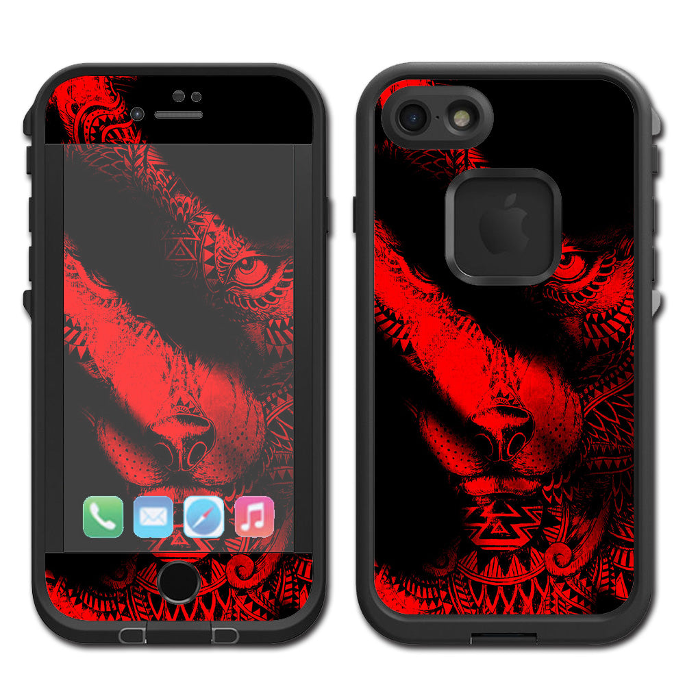  Aztec Lion Red Lifeproof Fre iPhone 7 or iPhone 8 Skin
