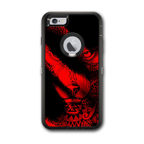  Aztec Lion Red Otterbox Defender iPhone 6 PLUS Skin