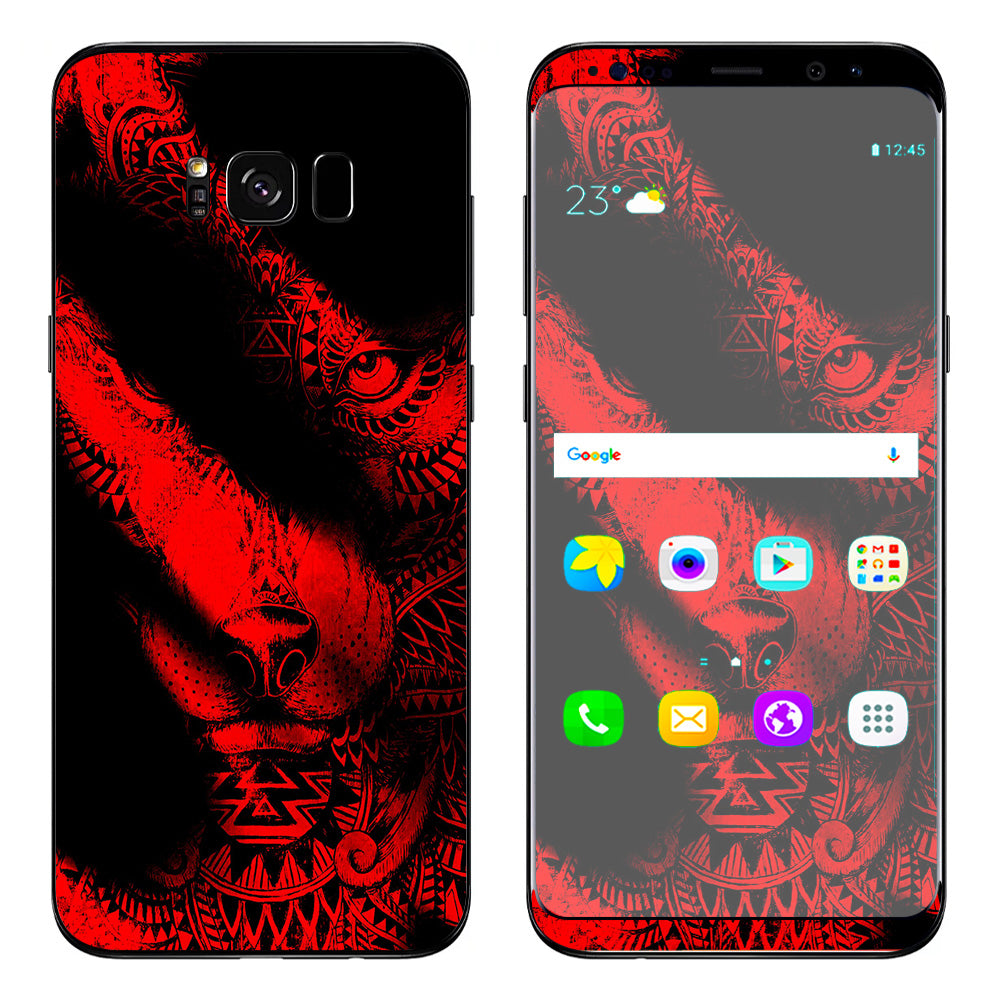  Aztec Lion Red Samsung Galaxy S8 Plus Skin