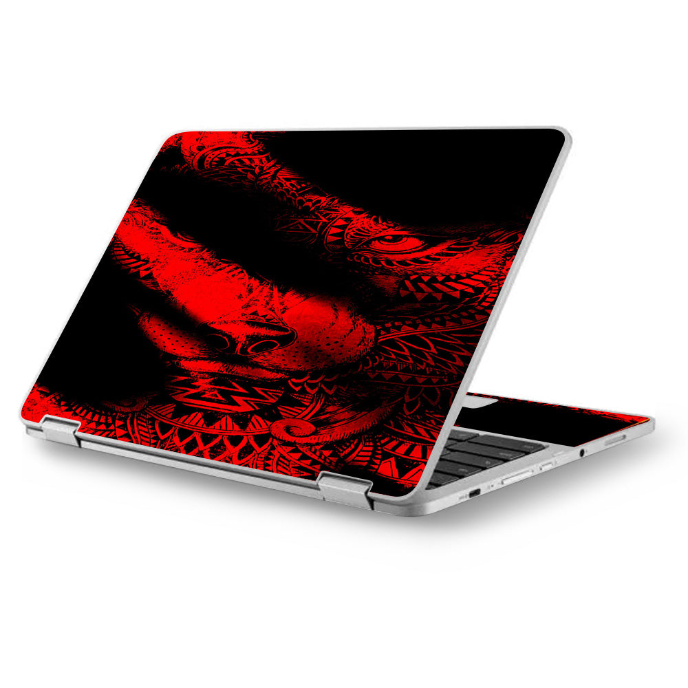  Aztec Lion Red Asus Chromebook Flip 12.5" Skin