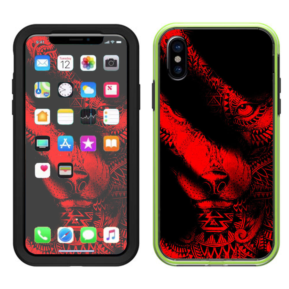  Aztec Lion Red Lifeproof Slam Case iPhone X Skin