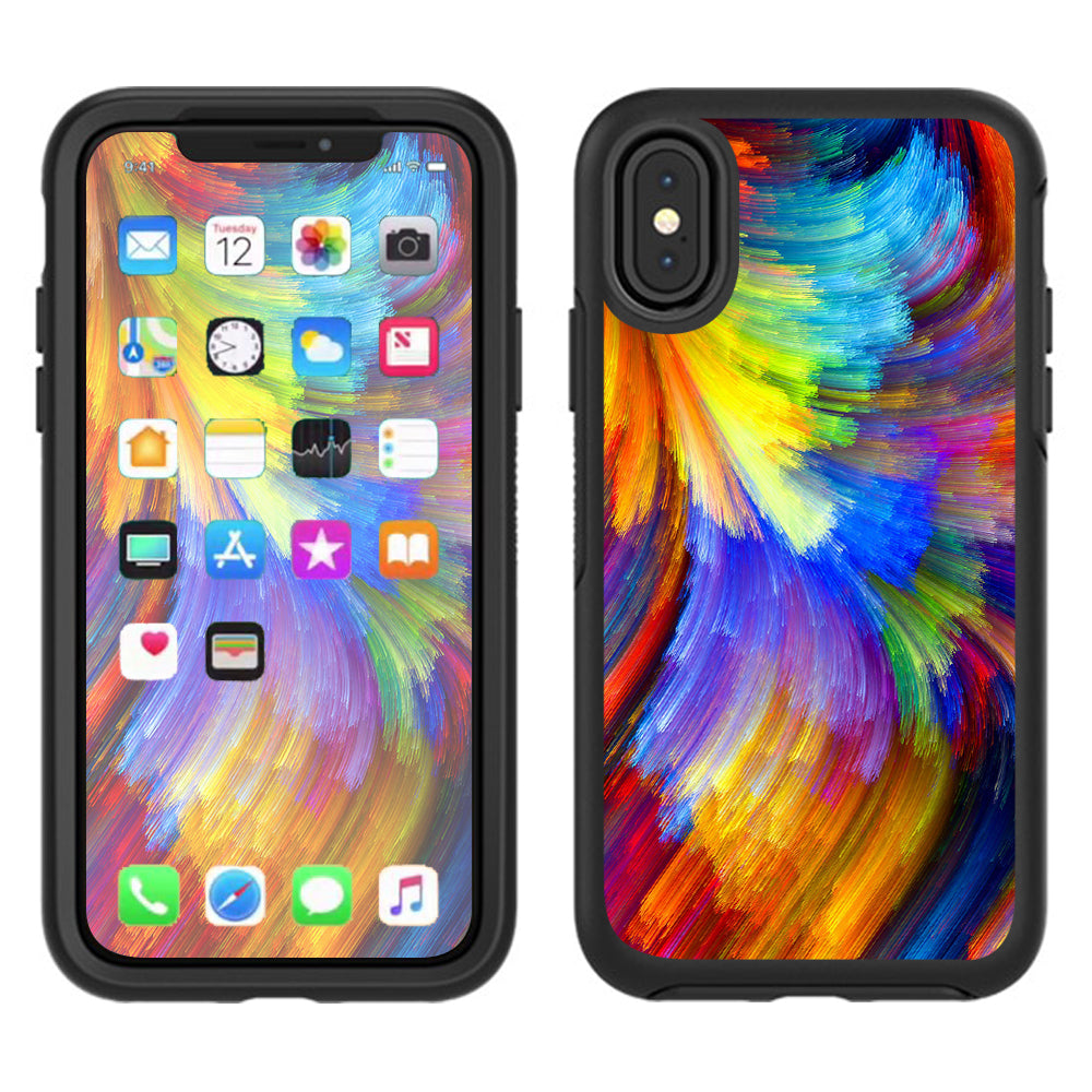  Watercolor Paint Otterbox Defender Apple iPhone X Skin