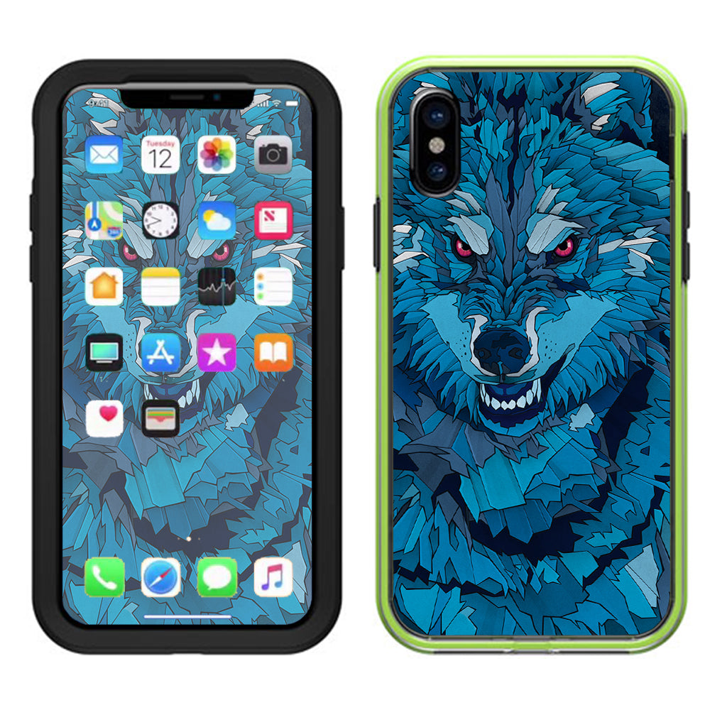  Blue Wolf Lifeproof Slam Case iPhone X Skin