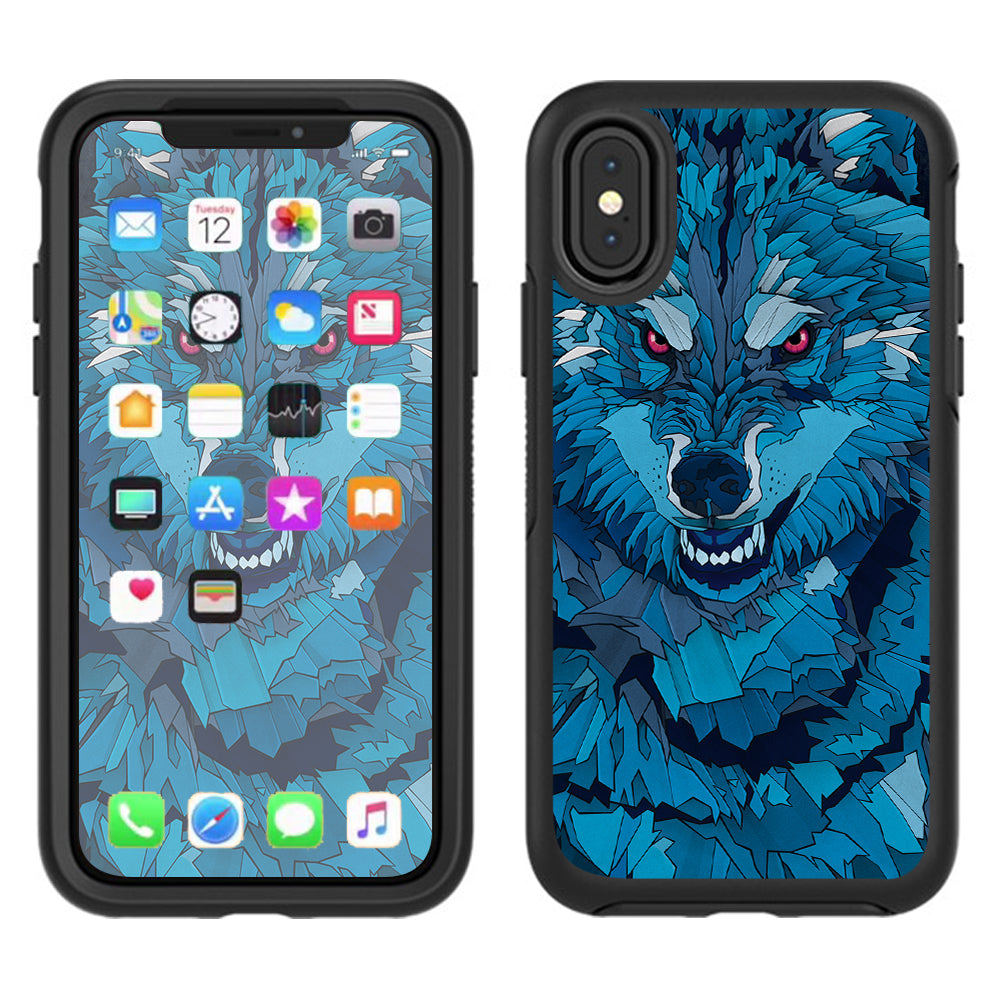  Blue Wolf Otterbox Defender Apple iPhone X Skin