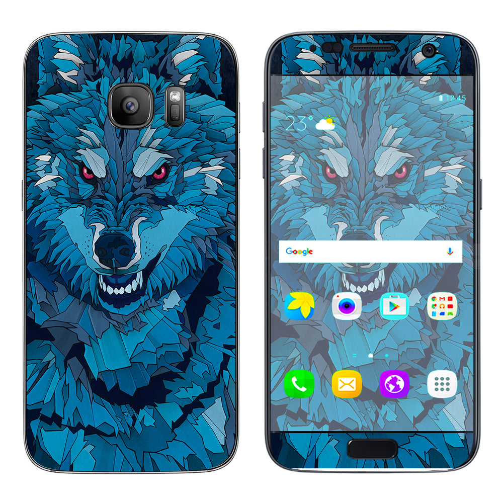  Blue Wolf Samsung Galaxy S7 Skin