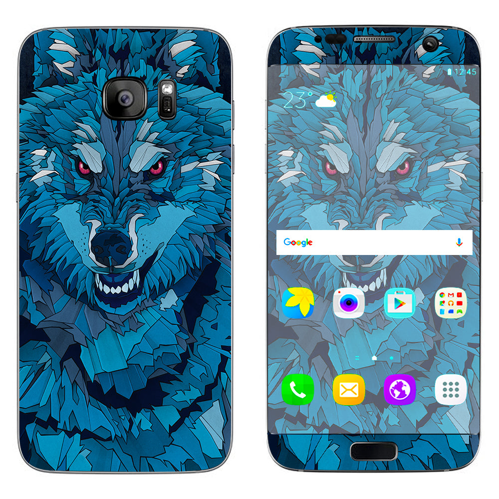  Blue Wolf Samsung Galaxy S7 Edge Skin