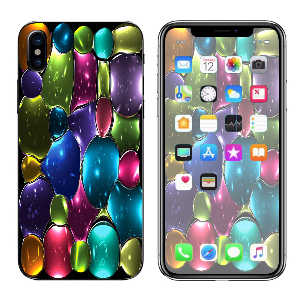  Stained Glass Bubbles Apple iPhone X Skin