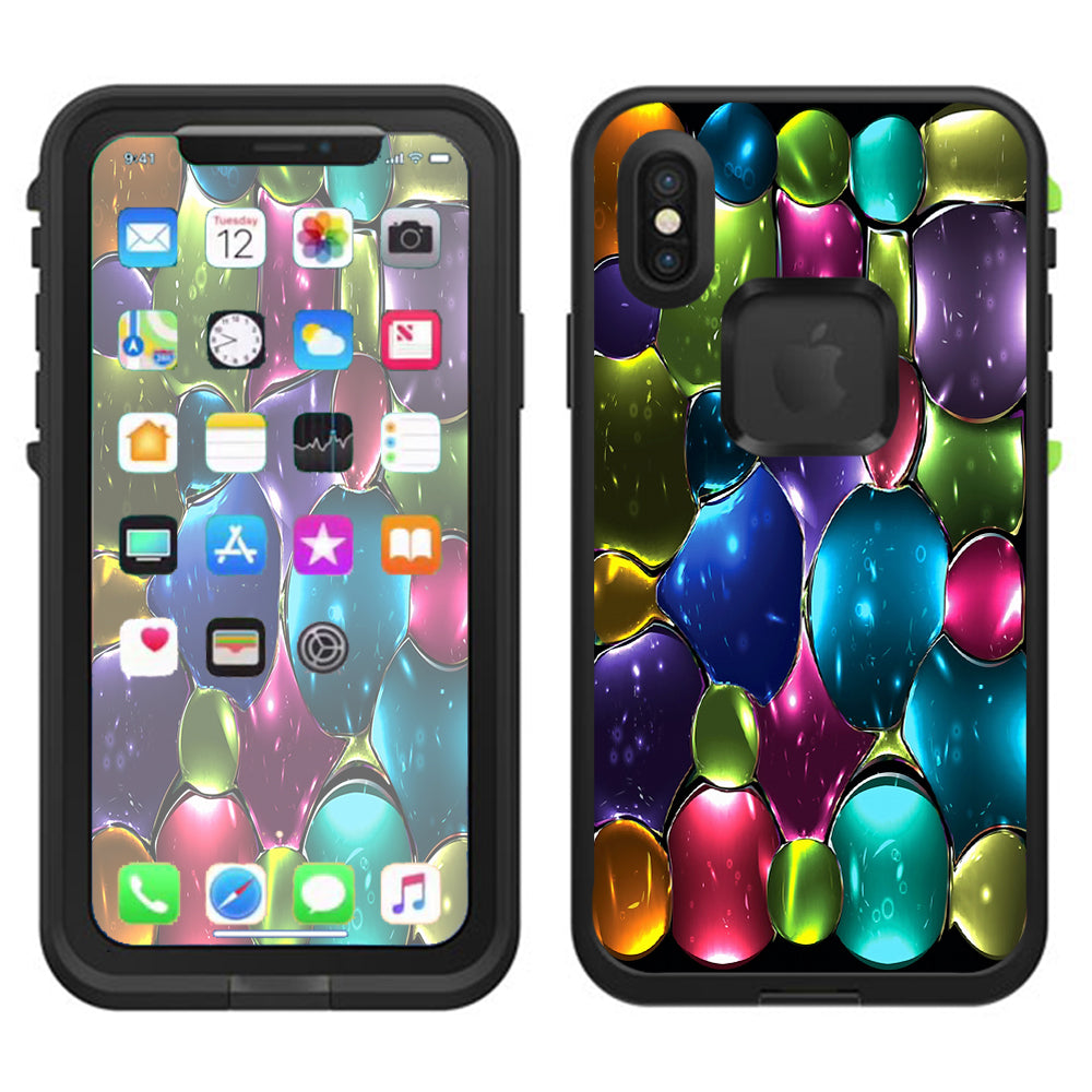  Stained Glass Bubbles Lifeproof Fre Case iPhone X Skin