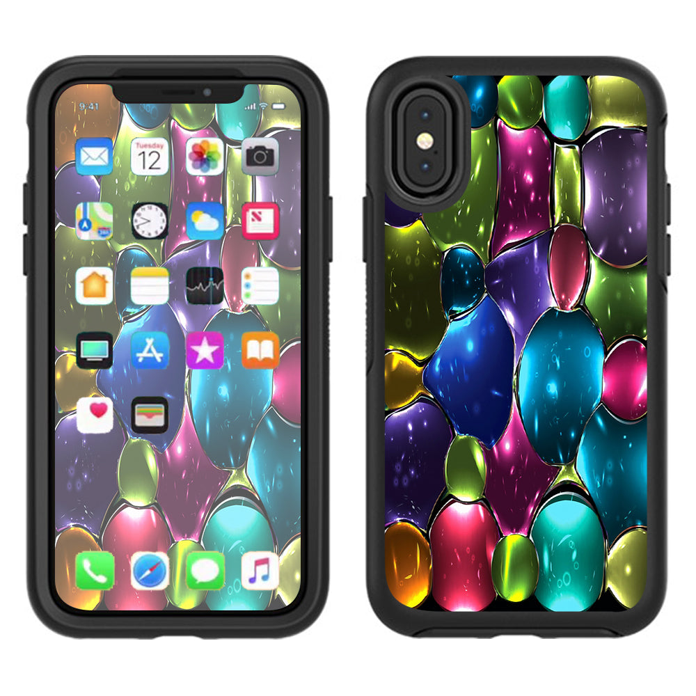 Stained Glass Bubbles Otterbox Defender Apple iPhone X Skin