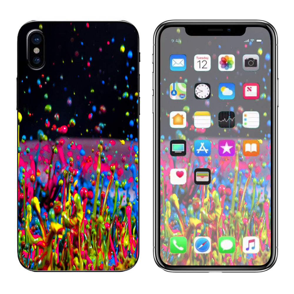  Splash Colorful Paint Apple iPhone X Skin