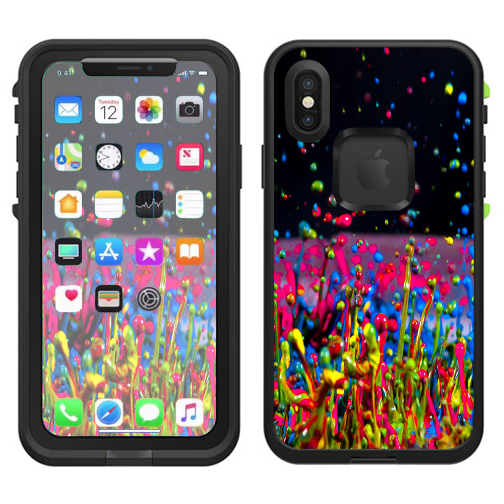  Splash Colorful Paint Lifeproof Fre Case iPhone X Skin