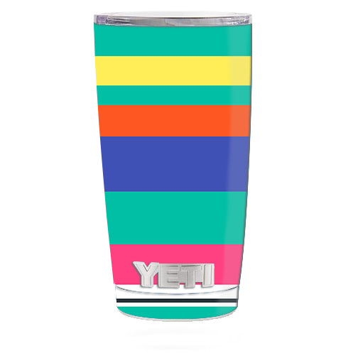  Slinko Pastel Lines Yeti 20oz Rambler Tumbler Skin