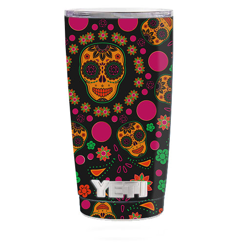  Dia De Los Skulls Yeti 20oz Rambler Tumbler Skin