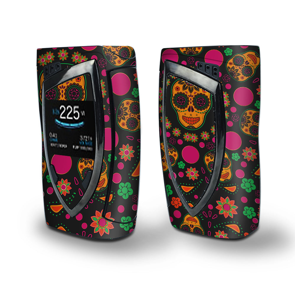 Skin Decal Vinyl Wrap for Smok Devilkin Kit 225w Vape (includes TFV12 Prince Tank Skins) skins cover/ Dia de Los Skulls