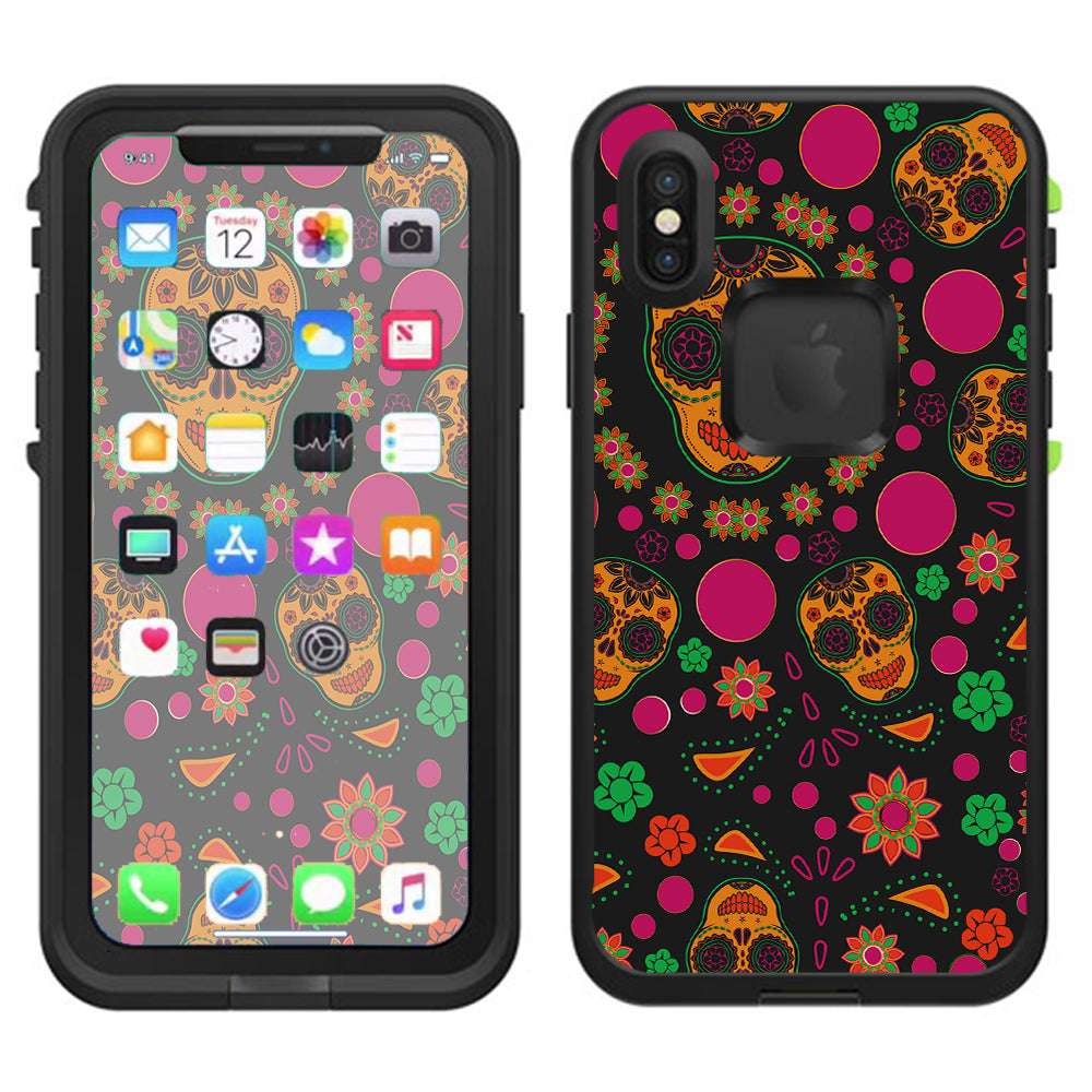  Dia De Los Skulls Lifeproof Fre Case iPhone X Skin