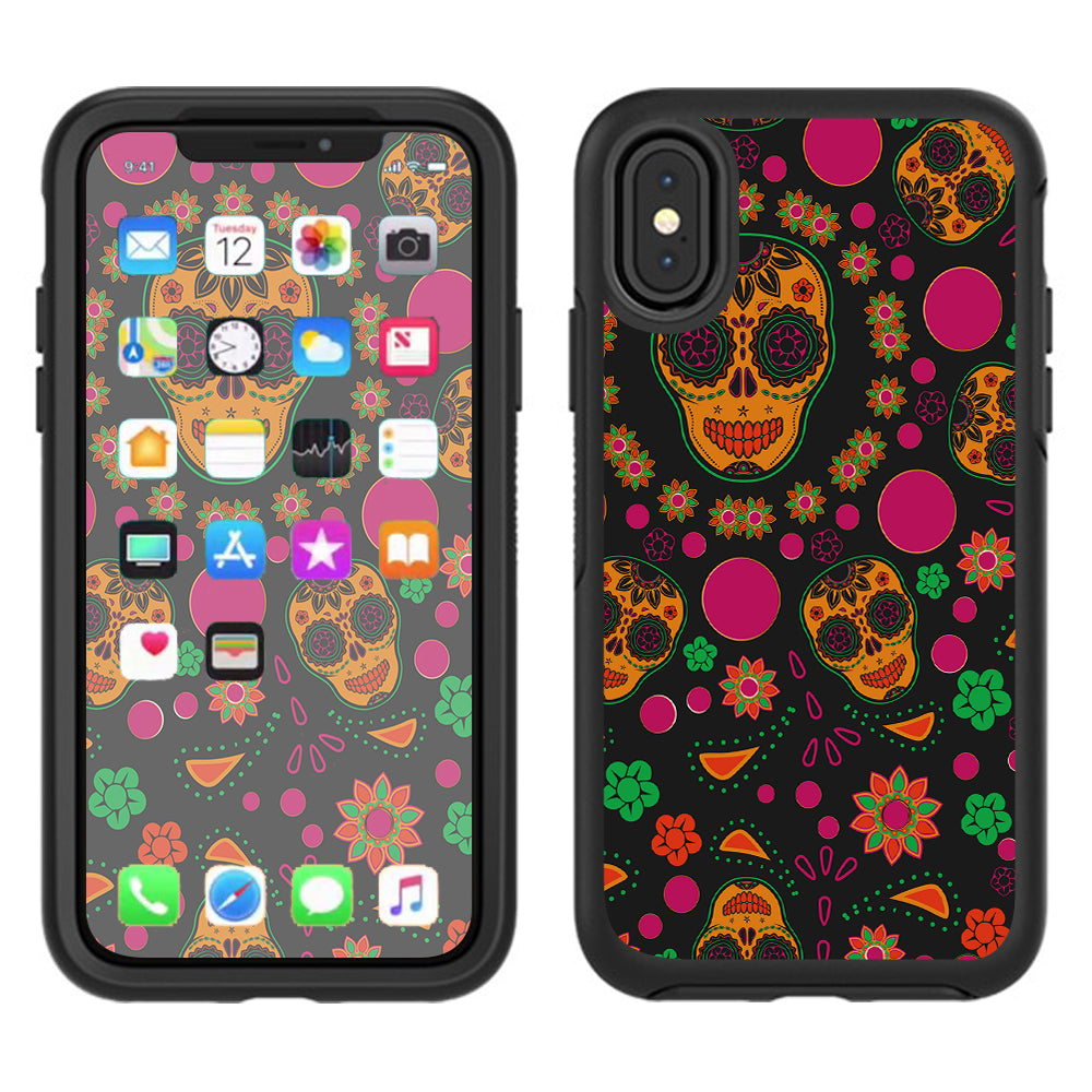  Dia De Los Skulls Otterbox Defender Apple iPhone X Skin