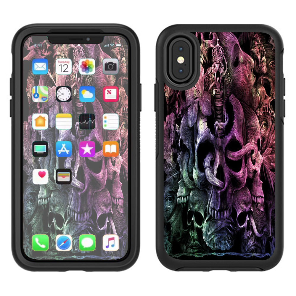  Skull Art Creepy Otterbox Defender Apple iPhone X Skin