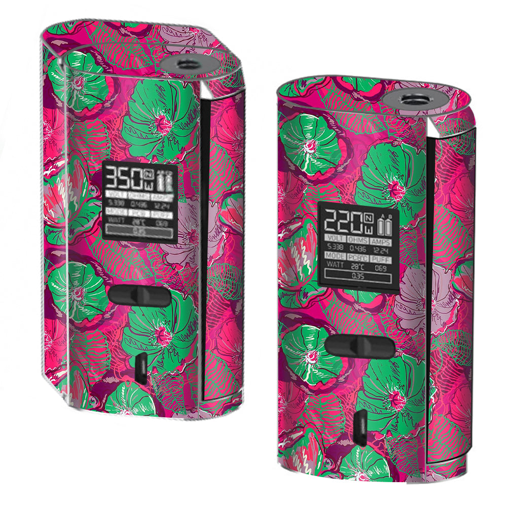  Pink Green Wild Flowers Smok GX2/4 350w Skin