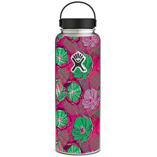  Pink Green Wild Flowers Hydroflask 40oz Wide Mouth Skin