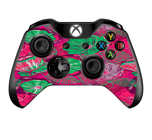  Pink Green Wild Flowers Microsoft Xbox One Controller Skin
